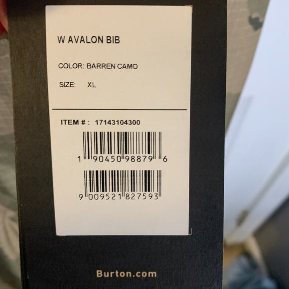 Burton Dryride Womens Avalon Ski Bib Size XL NEW Barren Camo Waterproof Vents - Picture 11 of 16